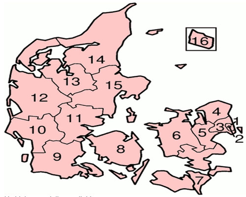 Municipios y Distritos de Dinamarca